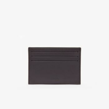 Lacoste Fitzgerald credit card holder in leather Pánské - Taška Tmavě Hnědé | CZ-DSecyD